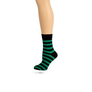 Flirt - Ringelsocken - gestreifte Socken schwarz/hellgrün