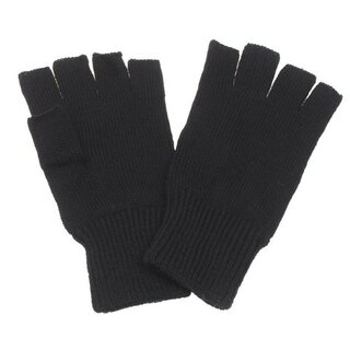 Fingerlose Strick-Handschuhe - schwarz L