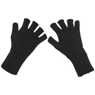 Fingerlose Strick-Handschuhe - schwarz L