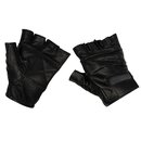 Fingerlose Lederhandschuhe - schwarz M