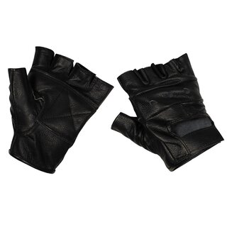 Fingerlose Lederhandschuhe - schwarz XL