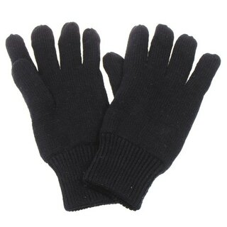 Strick Fingerhandschuhe - Thermofütterung - schwarz XL