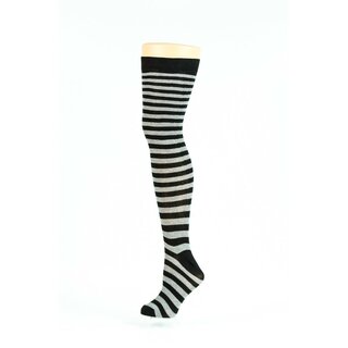 Flirt - Overknees - schmal geringelt - schwarz-blau