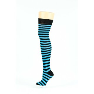 Overknees - schmal geringelt schwarz-sonnengelb