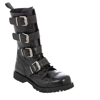 Boots & Braces - 14-Loch - Heavy - 4 Buckle  - schwarz