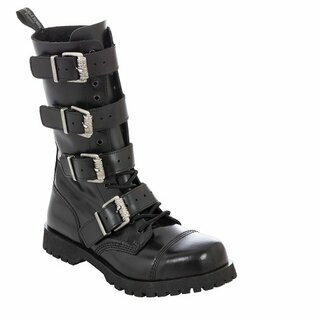 Boots & Braces - 14-Loch - Heavy - 4 Buckle  - schwarz 10 = 44