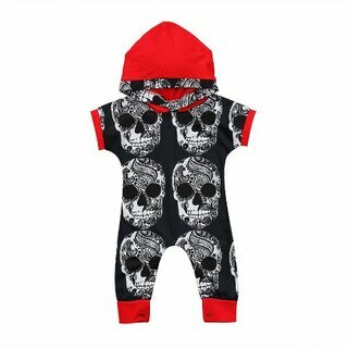 Overall - Skulls - schwarz/weiss/rot 70
