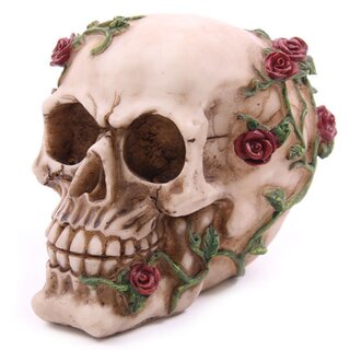 Totenkopf mit Rosen