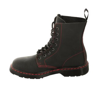 Boots & Braces - 8-Loch - easy - Basic - schwarz mit roter Naht 6 = 40
