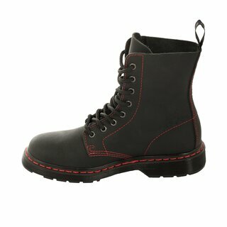 Boots & Braces - 8-Loch - easy - Basic - schwarz mit roter Naht 7 = 41