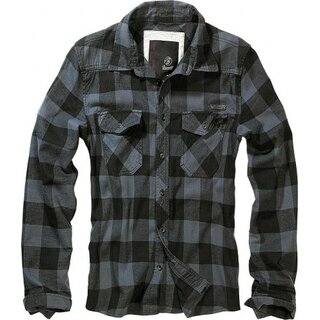Brandit - Hemd - Check Shirt - schwarz/grau L